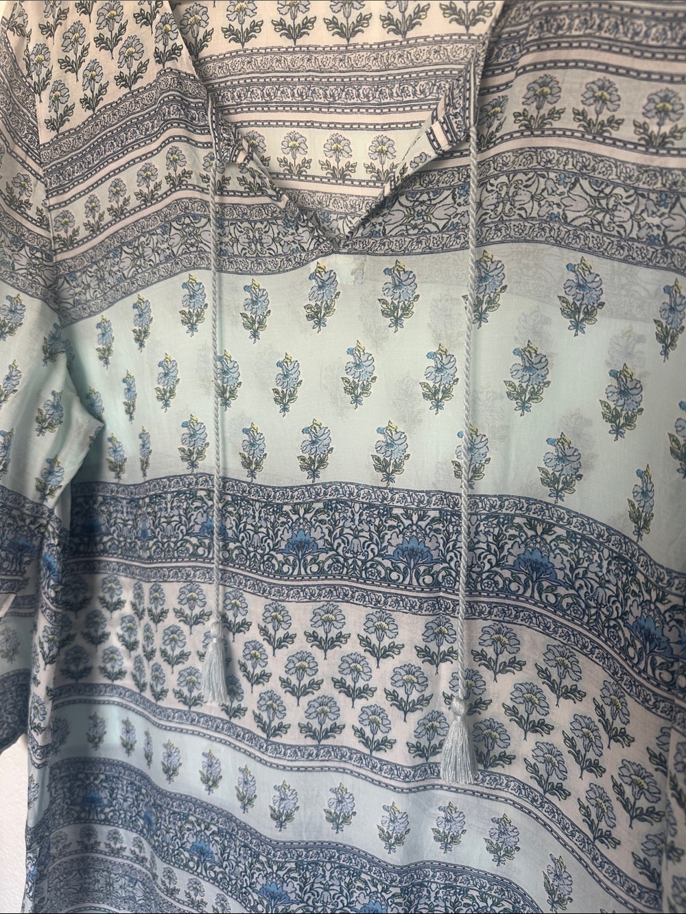 J. Jill Light Blue and Navy Floral Tunic - Picture 7 of 9